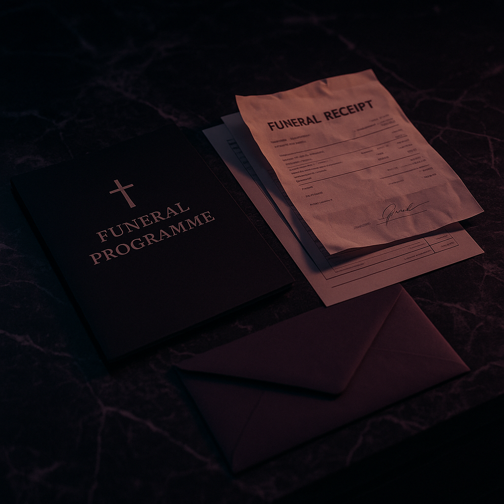 The Funeral Programme for My Living Husband